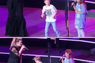 During her Las Vegas residency, Kelly Clarkson invited her two children, River Rose and Remington Alexander, on stage for a touching performance of “Heartbeat Song.” As they sang and danced together, the crowd erupted in cheers. But it was River’s whispered words, “Mom… I know you cry sometimes,” that brought Clarkson to her knees, overwhelmed with emotion. The genuine bond between them turned the performance into a heartfelt family moment that left fans in tears.