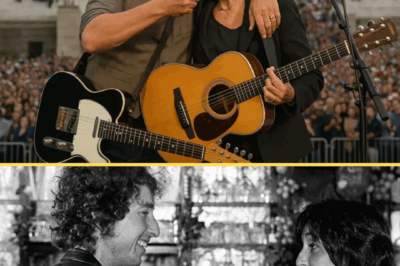 Joan Baez and Bruce Springsteen reunited at the Lincoln Memorial for a performance that will go down in history. In front of 50,000 candle-bearing fans, they didn’t just sing—they reignited the fire of protest and unity. Baez, 84, and Springsteen, 75, performed The Ghost of Tom Joad and We Shall Overcome, filling the crowd with tears and hope.  The crowd? Absolutely electric, with signs held high, candles flickering, and history unfolding before our eyes.