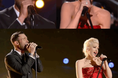 At the 2025 Grammys, Adam Levine and Gwen Stefani shared a moment that left the entire room breathless. As Adam reached out to take Gwen’s hand, their voices intertwined beautifully, performing “My Heart Is Open” in front of a captivated audience. But it wasn’t just their powerful duet that stole the show—it was the brief, charged glance Adam cast toward Blake Shelton, sitting in the crowd. The performance wasn’t just music; it was raw emotion, a conversation between two people with deep history, and Blake’s quiet reaction said it all. The performance was a perfect blend of love, vulnerability, and a touch of tension, making it one of the most unforgettable moments in recent music history.