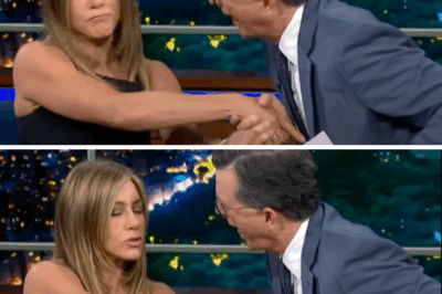 Stephen Colbert Jokingly Tries to Kiss Jennifer Aniston After She Has Him Audition for The Morning Show