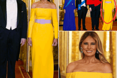 OMG!  Melania Trump SHOCKS Royal Banquet In Bold Yellow Gown — Fans CLASH: Some Call It Glamorous, Others Brutally Say “She Looks Like A Banana!” 😱 The Internet Can’t Stop Talking…