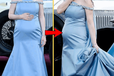 MICHELLE DOCKERY’S BABY BUMP BOMBSHELL! Stuns in Blue Gown at Downton Abbey Finale with Husband Jasper 😱