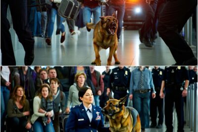 The Entire Airport Fell Silent When a Police Dog Lost Control — A Pregnant Air Force Captain Stepped Forward, and Her Next Move Stunned Everyone