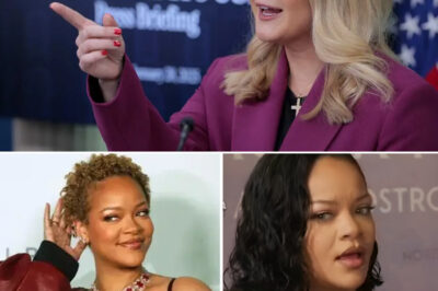 “Don’t Come Near My Family or My Country”: Rihanna’s Powerful On-Stage Response After Karoline Leavitt’s Alleged Disrespect Shocks the Press Room