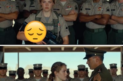 The Girl Was Looked Down On For Not Being Able To Lift The Gu,n Until The Captain Stepped Up And Handed Her A Special Badge