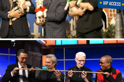 CELEBRITY TV MOMENT ALERT! Anderson Cooper and Andy Cohen Share a Late Show Shotski With Stephen Colbert — And Fans Are Loving It