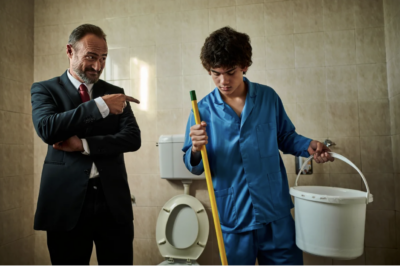 HE M0CKED ME FOR CLEANING TOILETS… — Years Later My Father Showed Up at My Office in the Snow Begging for a Job… But I Already Had the File Proving Who Tried to Destroy My Company…