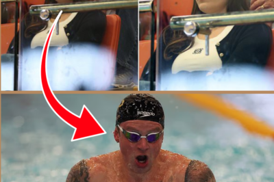 Holly Ramsay looks downcast as she watches her husband Adam Peaty swim in Edinburgh on Mother’s Day