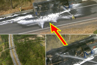 🚨 Truck Carrying Crane Erupts in Flames on Cunningham Hwy, Ipswich — Traffic Chaos Unfolds Within Minutes