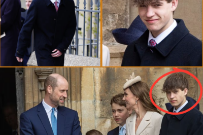 Prince Edward and Sophie’s son James, Earl of Wessex, 18, is given prominent role at Easter Sunday service as he beams alongside Kate and William during rare royal outing