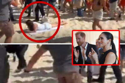 A hilarious ‘mystery guest’ steals the spotlight as Harry and Meghan stroll by Bondi Beach—and the internet is demanding she get a medal!